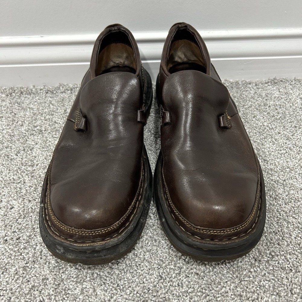 BORN Men's Size 10 Leather Slip‎ On Casual Loafers Shoes Brown Round Toe